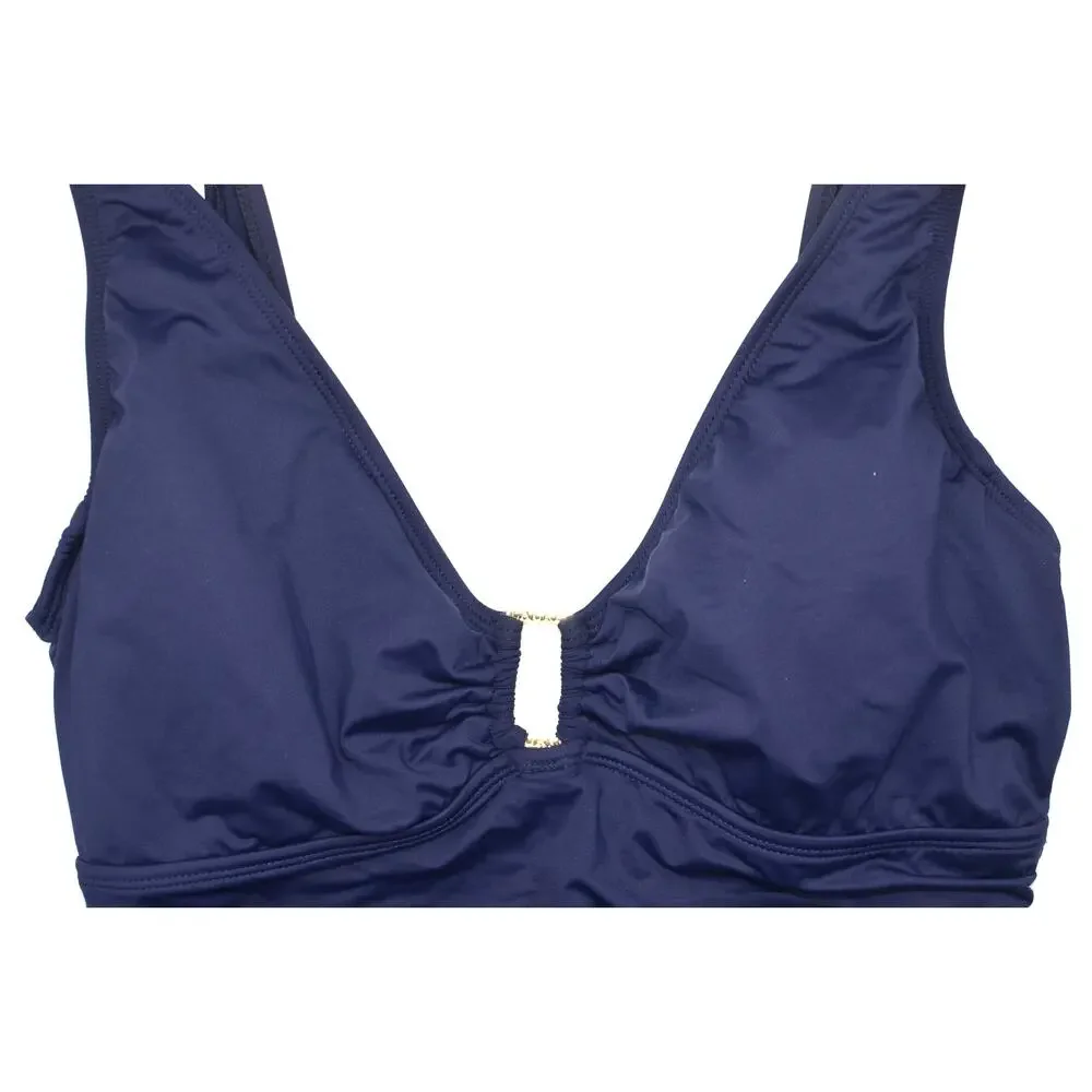 Lauren Ralph Lauren Women's Toggle-Trim Tankini Top In Navy Blue